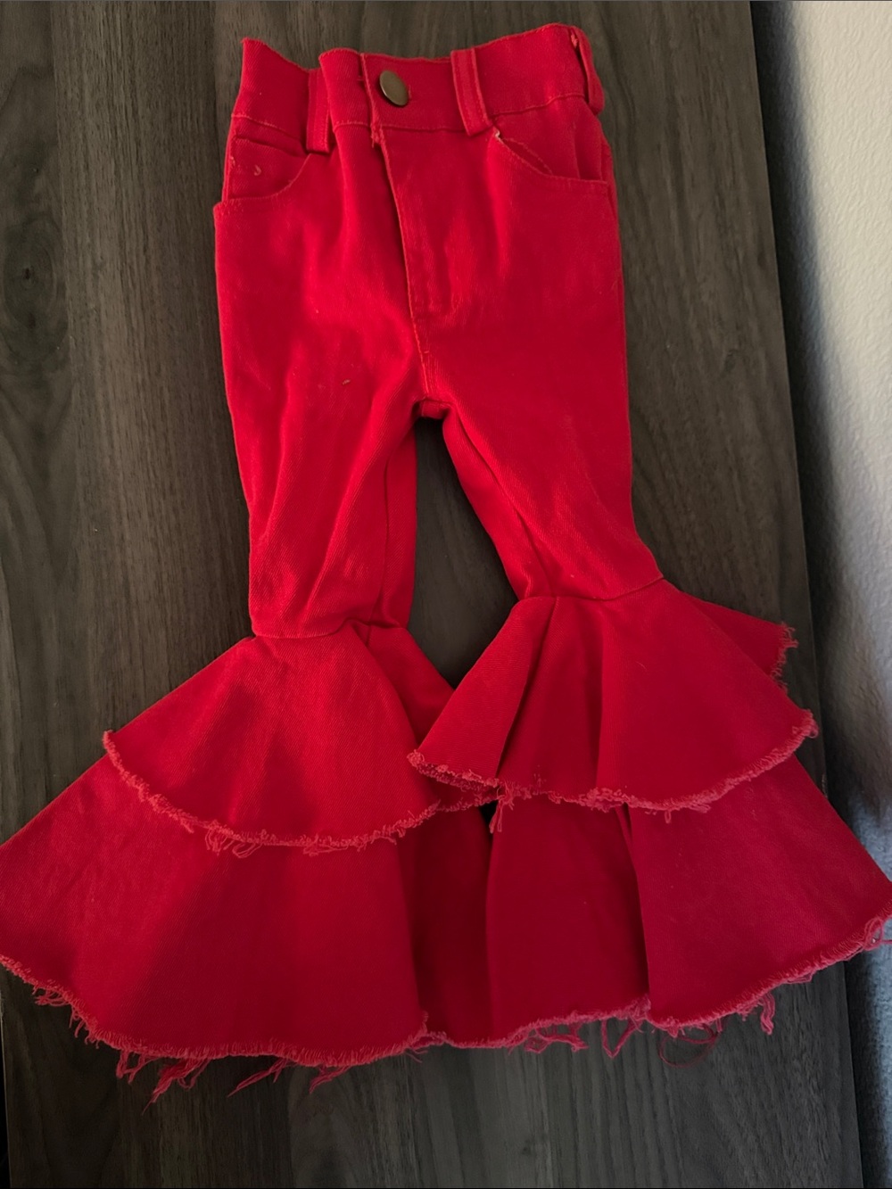 Baby girl Red Ruffle Flare Bottoms
